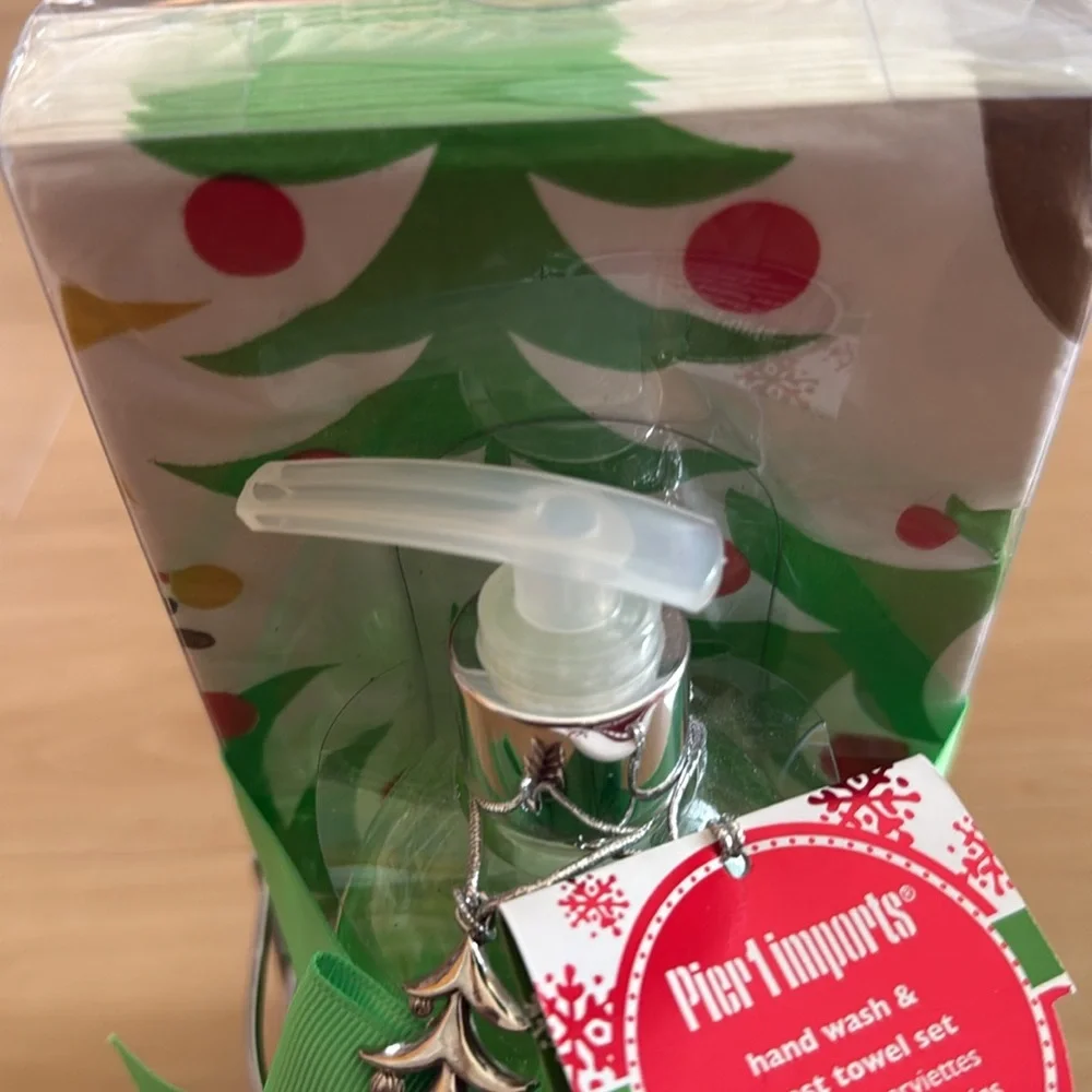 PIER ONE CHRISTMAS THEME HAND SOAP & REINDEER PAPER TOWEL